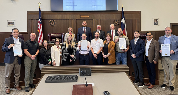 Photo of Guadalupe County recognizing National Manufacturing Month in October 2025 in Commissioners Court